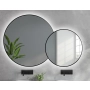 Zestaw okrągłe lustro w lustrze w ramie mdf slim z podświetleniem - DOTTI LED